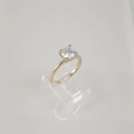 Anillo de Compromiso c/ Zircon Central - Oro Amarillo 14Kts