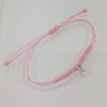 Brazalete Hilo Rosa c/ Dije Lazo Diamantes - Oro Blanco 14Kts - Image 2