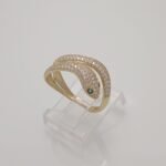 Anillo Serpiente dos Líneas c/ Zircones Pave - Oro Amarillo 18Kts - Image 2