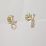 Zarcillos LO-VE c/ Zircones Pave (Screwback/Abridores) - Oro Amarillo 18Kts