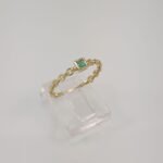 Anillo Aro Eslabones c/ Esmeralda - Oro Amarillo 18Kts - Image 2