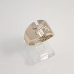 Anillo Ancho c/ X en Zircones Pave - Oro Amarillo 14Kts