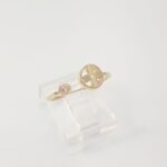 Anillo Abierto c/ Trebol & Zircon - Oro Amarillo 14Kts