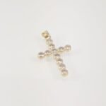 Dije Cruz (20 x 28 mm) Grande c/ Zircones en Bisel - Oro Amarillo 14Kts