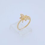 Anillo Fino Libelula c/ Zircones - Oro Amarillo 18Kts