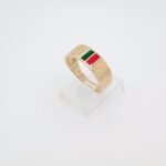 Anillo c/ Esmalte Rojo, Verde & Zircones (6.7 mm) - Oro Amarillo 14Kts