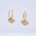 Huggies (9 x 9 mm) c/ Treboles en Diamantes Pave - Oro Amarillo 14Kts