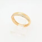Anillo Cintillo c/ Dos Lineas Finas de Zircones - Oro Amarillo 18Kts