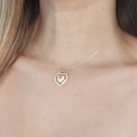 Dije (18 x 19 mm) Corazon Doble c/ Zircones Pave - Oro Amarillo 18Kts - Image 2
