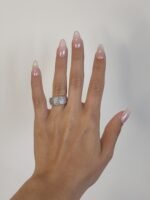 Anillo Domo c/ Diamantes Pave - Oro Blanco 14Kts - Image 2