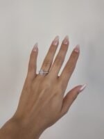 Anillo Diamante Marquise Central c/ Doble Halo & Aro c/ Diamantes - Oro Blanco 14Kts - Image 2