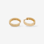 Zarcillos (17 mm) Huggies Reversibles Liso & Satinados (4 mm) - Oro Amarillo 18Kts