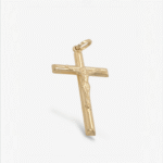 Crucifijo (20 x 31 mm) Tubo Redondo Light (3.3 mm) - Oro Amarillo 18Kts