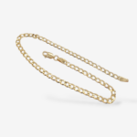 Tobillera (25 cm) Tejido US Link Macizo (3.5 mm) c/ Cierre Lobster - Oro Amarillo 14Kts