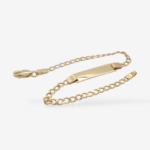 Brazalete (15.5 cm) Esclava Placa (5.5 x 21 mm) ID Tejido USLink c/ Cierre Lobster - Oro Amarillo 14Kts