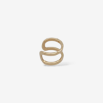 Unitario (Ø 11 mm) Cuff Doble Linea Tubo (7 mm) Rectangular - Oro Amarillo 14Kts