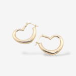 Argollas (21 x 19 mm) Corazones Puff Silueta - Oro Amarillo 14Kts