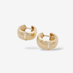 Huggies (15 mm) Anchos (7 mm) Lisos - Oro Amarillo 14Kts