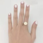 Anillo con Flor y Círculo de Madreperla - Oro Amarillo 14Kts - Image 2