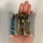 Pulsera/bangle c/ 3 x cuarzos hidrotermales - Oro Amarillo 18Kts. - Image 3