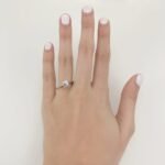 Anillo de Compromiso con Zircón Solitario Corte Brillante - Oro Blanco 14Kts - Image 2