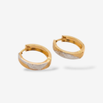 Huggies (Ø 17 mm) Reversibles Lisos/Diamantados (4 mm) - Oro Amarillo 18Kts