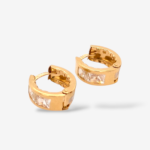 Huggies (Ø 11 mm) Reversibles Zircones Carre/Diamantados & Satinados (5 mm) - Oro Dos Tonos 18Kts - Image 2