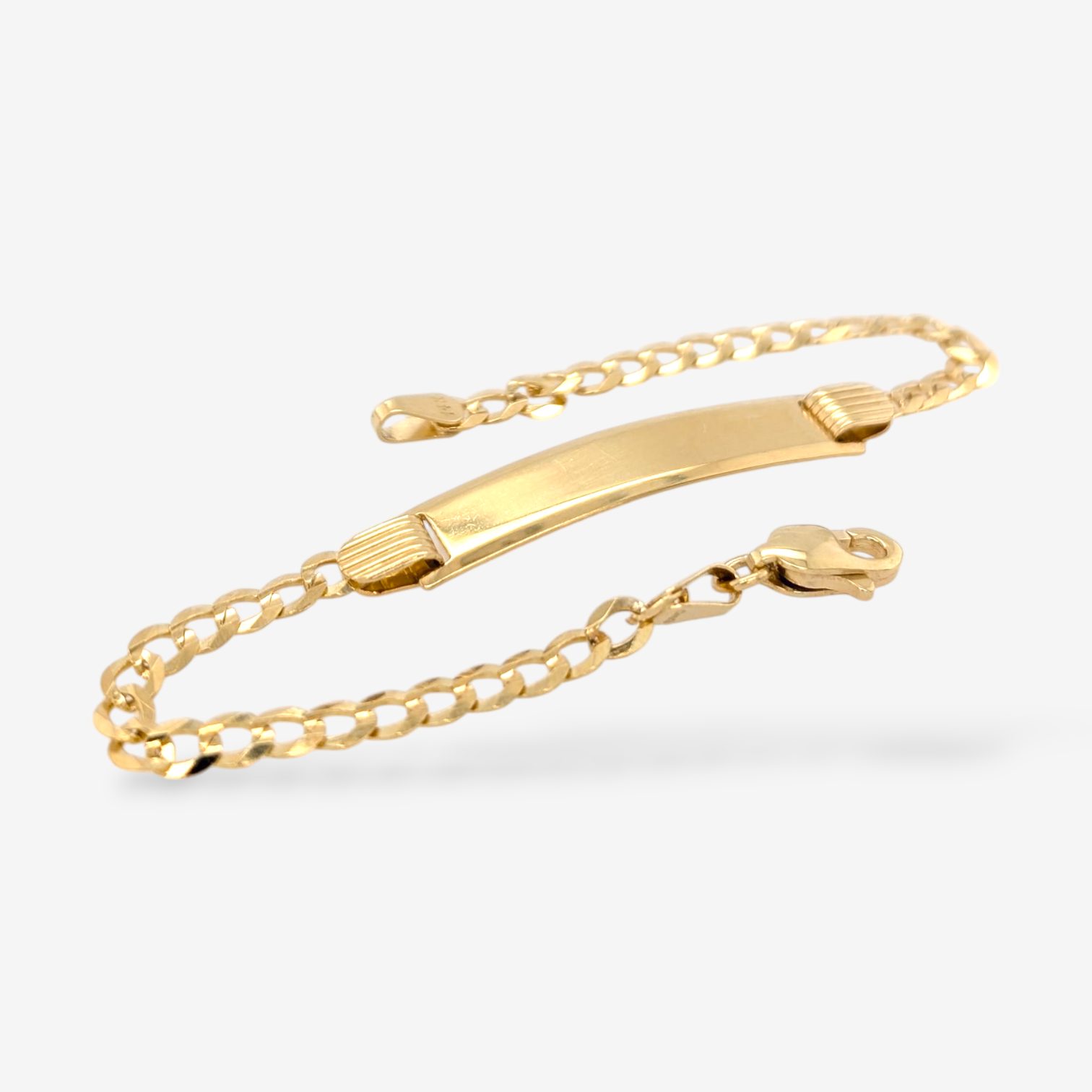 PXL_20250714_184929727.MP-4.png Brazalete (16 cm) Esclava Placa ID (6 x 30 mm) Tejido US Link Macizo (3.25 mm) & Cierre Lobster - Oro Amarillo 14Kts - Image 1