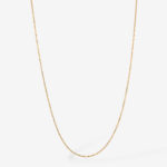 Cadena (45 cm) Fina Tejido Cable Diamantado (0.60 mm) c/ Cierre Lobster - Oro Amarillo 18Kts