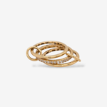 Anillo (5 mm) Tres Aros Finos c/ Central Inifinito c/ Zircones & Unidos c/ 2 Aros- Oro Amarillo 18Kts