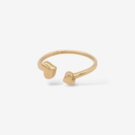 Anillo (1.50 mm) Tu & Yo Abierto de Corazones Mediano & Pequeno c/ Aro Liso - Oro Amarillo 18Kts