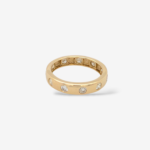Anillo (3.85 mm) Churumbela "Flush Setting" Diamantes Biselados (0.75 Ct) - Oro Amarillo 14Kts