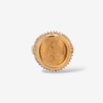 Anillo (17 mm) c/ Moneda 2 Pesos (Mexicanos) c/ Marco de Diamantes Naturales (0.23 Ct) - Oro Amarillo 18Kts