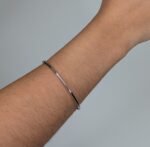 Pulsera (#19) Tubo Redondo c/ Cierre Ocho de Seguridad (2 mm) - Oro Blanco 18Kts - Image 2