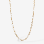 Cadena (43 cm) Tejido Links Corazones (2.65 mm) c/ Cierre Spring - Oro Amarillo 18Kts