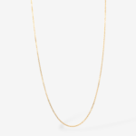 Cadena (45 cm) Tejido Fino Cable (0.56 mm) c/ Cierre Spring - Oro Amarillo 18Kts