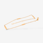 Tobillera (25 cm) Tejido Cable c/ 4 Placas Rectangulares & Cierre Spring - Oro Amarillo 18Kts