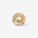 Dije Trebol c/ Zircones Diseñador (12 x 13 mm) - Oro Amarillo 14Kts