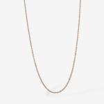 Cadena (45 cm) Tejido Cable Diamantado c/ Cierre Spring (0.70 mm) - Oro Amarillo 18Kts