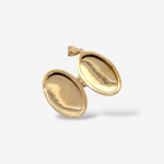 Dije (15 x 23 mm) Relicario Ovalado Liso - Oro Amarillo 14Kts - Image 2