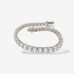 Brazalete (16.5 cm) Tennis Zircones (4 mm) 4 Prongs & Cierre Caja - Plata