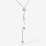 Cadena (60 cm) Fina Cable Ajustable c/ Placa Rectangular (6.5 x 42.5 mm) c/ Diamantes en los Bordes (0.04 Ct) - Plata - Image 3