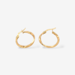 Argollas (18 mm) Tubo Twist Light (2.2 mm)  - Oro Amarillo 18Kts