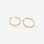 Argollas (24 mm) Tubo Redondo Light (2 mm) - Oro Amarillo 18Kts