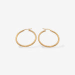 Argollas (25 mm) Tubo Redondo Light (2.1 mm) - Oro Amarillo 18Kts