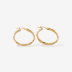 Zarcillos (23 mm) Argollas Media Cana Twist (3.6 mm) - Oro Amarillo 18Kts