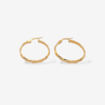 Zarcillos (23 mm) Argollas Media Cana Twist (3.1 mm) - Oro Amarillo 18Kts