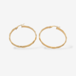 Zarcillos (34 mm) Argollas Media Cana Twist (3.6 mm) - Oro Amarillo 18Kts