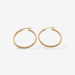 Zarcillos (28 mm) Argollas 1/2 Cana Light (3 mm) - Oro Amarillo 18Kts