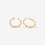 Argollas (30 mm) Melcocha Twist - Oro Amarillo 18Kts